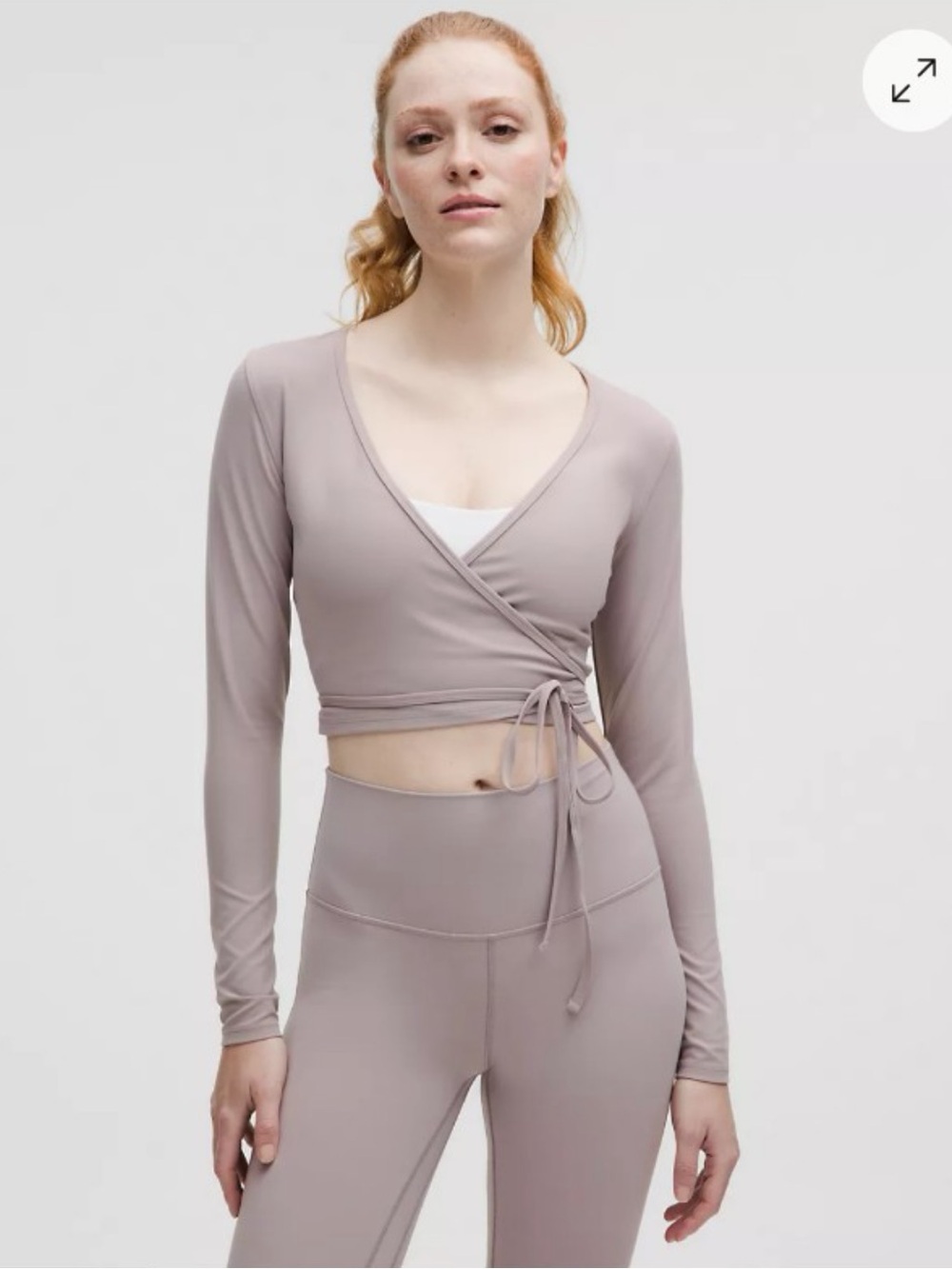 Lululemon Bodysuit & Cropped Long Sleeve Wrap Gray